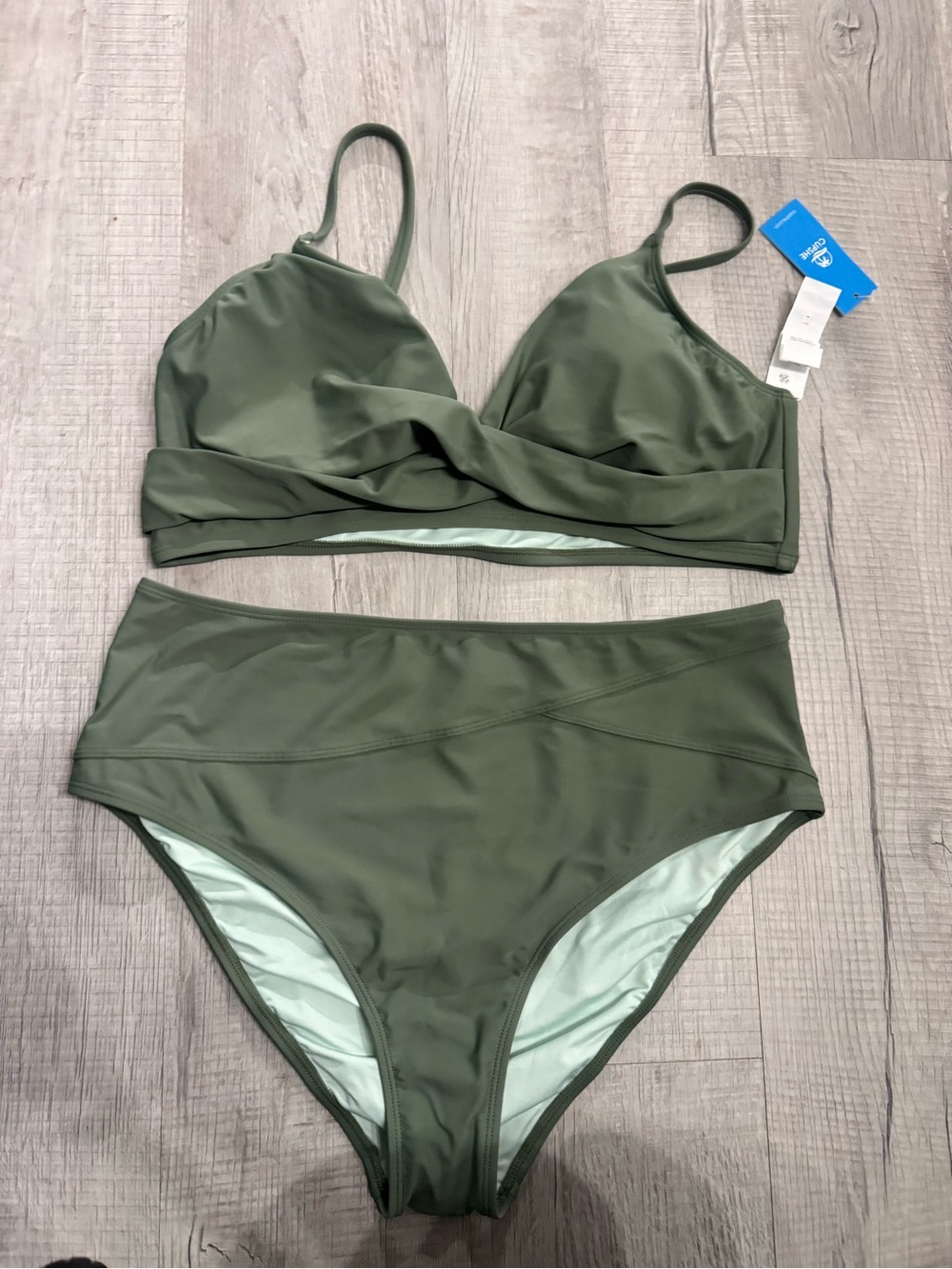 Cupshe Olive Green Two-Piece Bikini Set